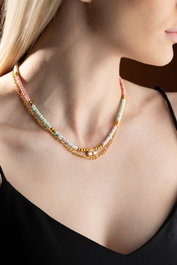 Heliophilia Silver Collar KL-0870 Multicolor con Colgante Arco Iris y Piedra trained by model identifier
